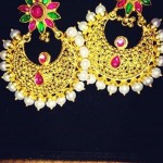 Gold Designer Chandbali Earrings