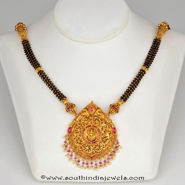 22k gold mangalsutra with lakshmi pendant with weight details