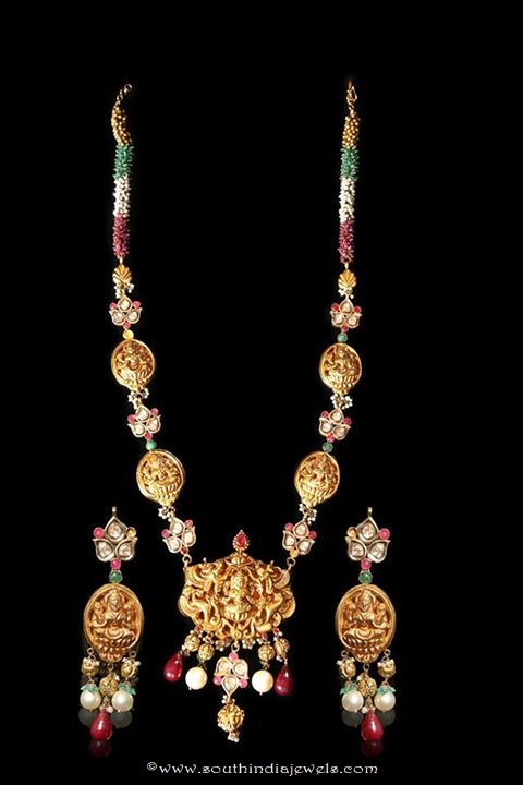 22k gold temple jewellery necklace set with earrings