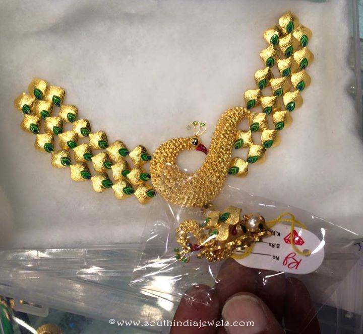 Fancy Gold Peacock Short Necklace