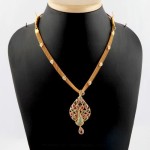 Gold Short Necklace Design From Bhima Jewellery