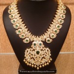 Gold Uncut Diamond Emerald Necklace