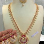 Imitation CZ Stone Ruby Necklace Set