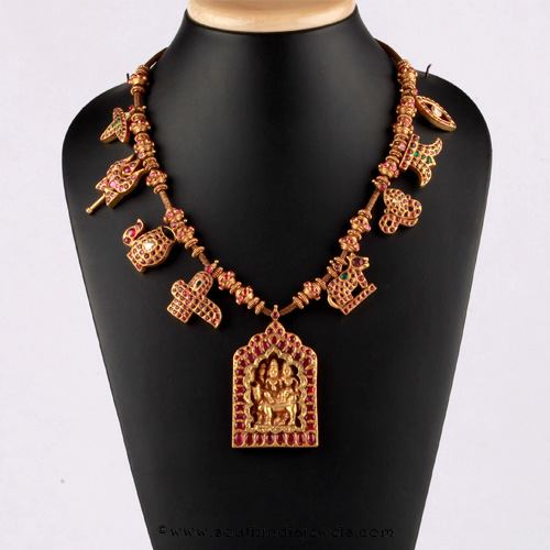 Kerala style Kemp Necklace Design From Bhima Jewellery