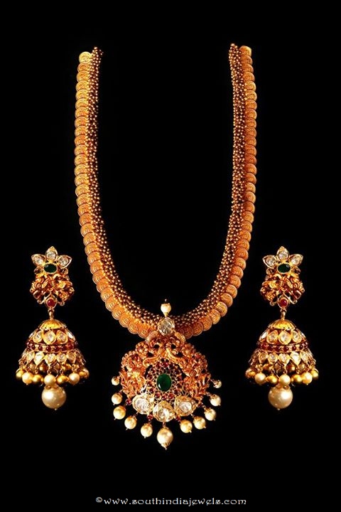 Gold antique long necklace from Mor Jewellers