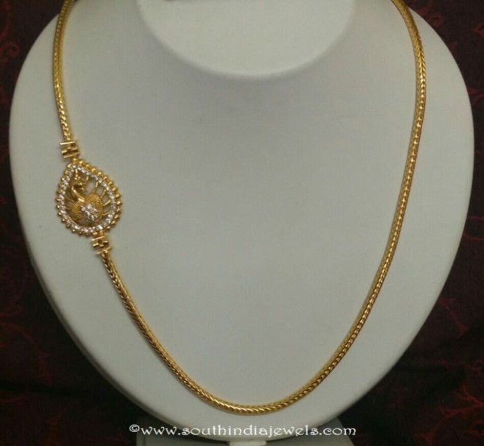 Gold Plated Chains with Side Mogappu ~ South India Jewels