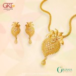 Gold Light Weight Short Necklace from GRT Jewellers