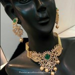 1 Gram Gold Emerald Necklace Set
