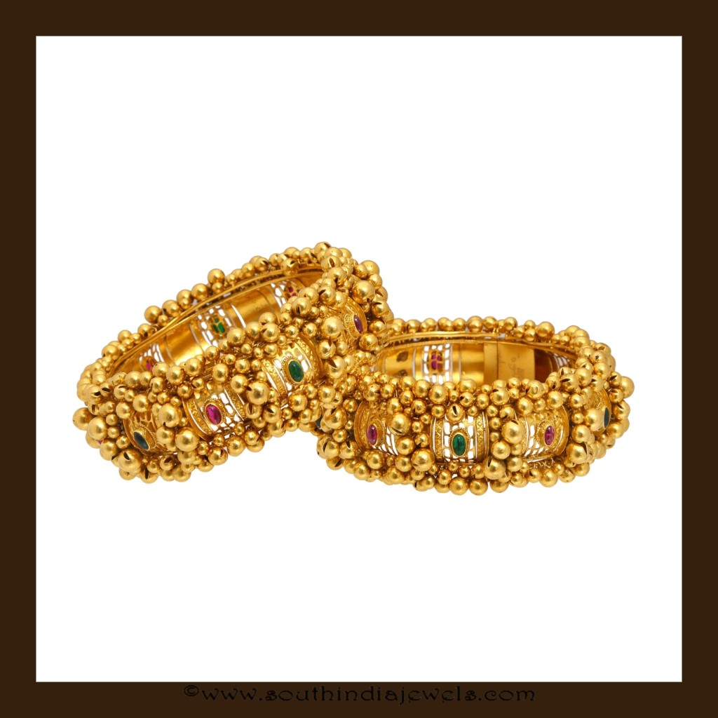 22k gold clustered bead bangles from VBJ