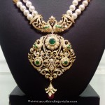 Diamond Pearl Mala with Peacock Pendant