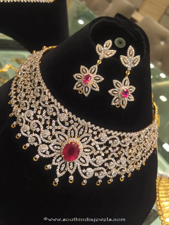 Diamond Ruby Necklace Set from PSJ