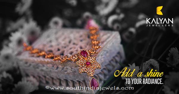 Gold Ruby Bridal Necklace from Kalyan Jewellers