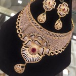 Gold Designer Necklace with Earrings