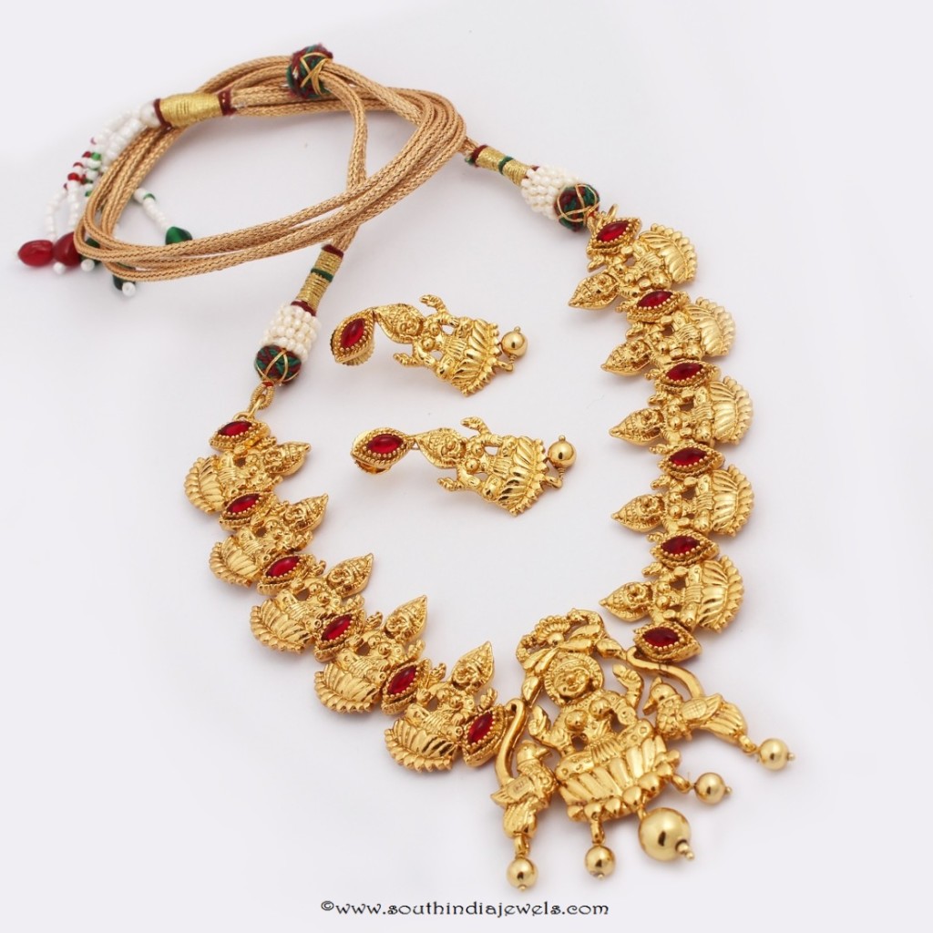 Gold Plated Lakshmi Temple Necklace