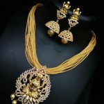 Gold Plated Short Necklace with Jhumka