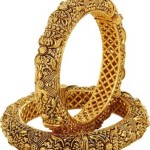 Yellow Gold Plated Antique Bangles