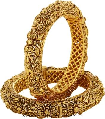 Yellow gold plated antique bangles