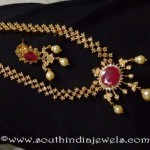 Gold Plated Ruby Necklace Set