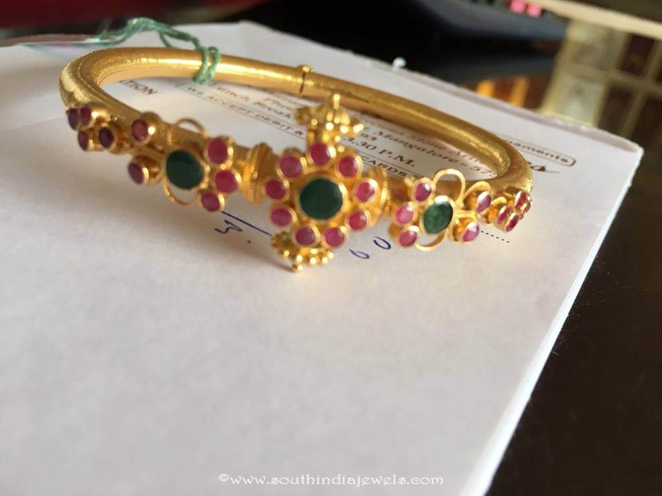 18 Grams gold ruby bangle from New Arun Jewllers