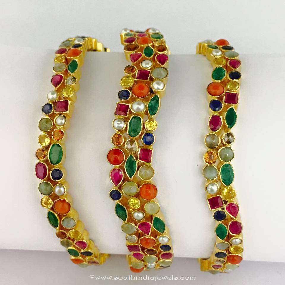 Gold Navarathna Bangles from Boorugu Bros Jewellers