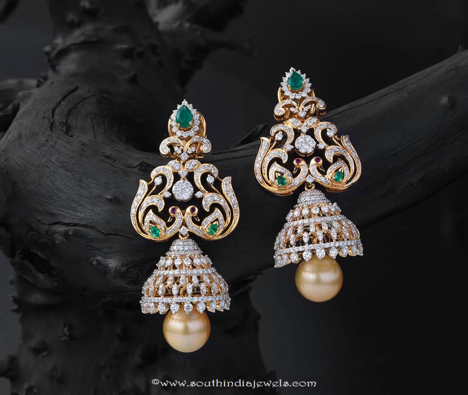 Latest model gold jhumka from creations jewellery