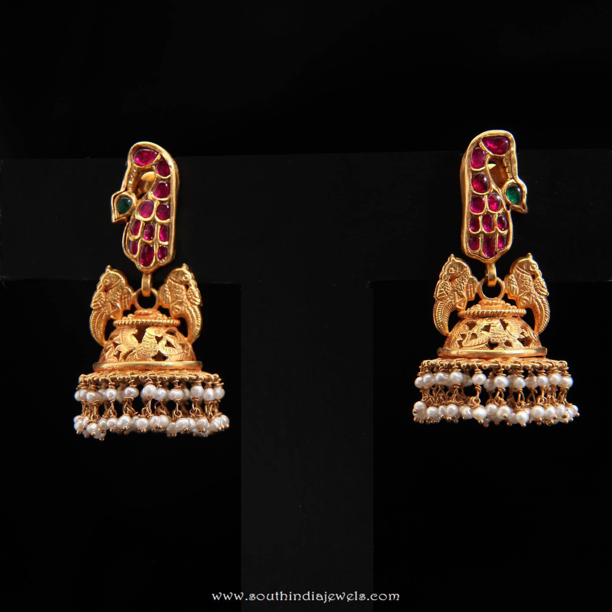 Gold Antique Jhumka from Dar Jewellery