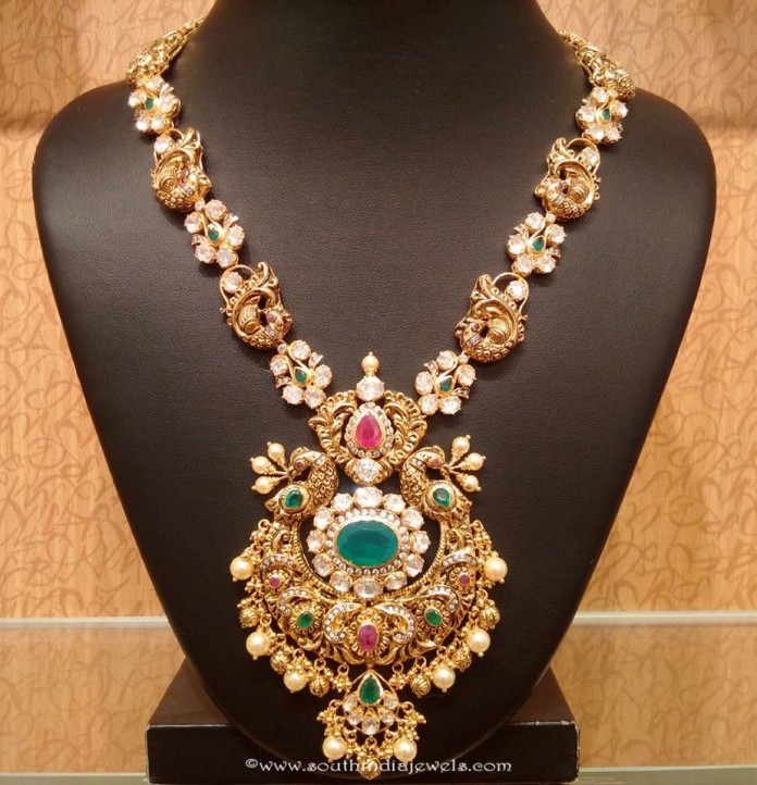 Gold Nakshi Work Haram by NAJ - South India Jewels