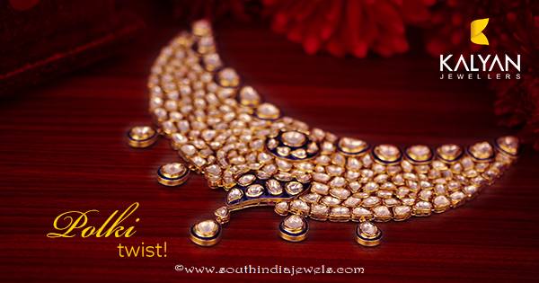 Kalyan Jewellers gold polki necklace