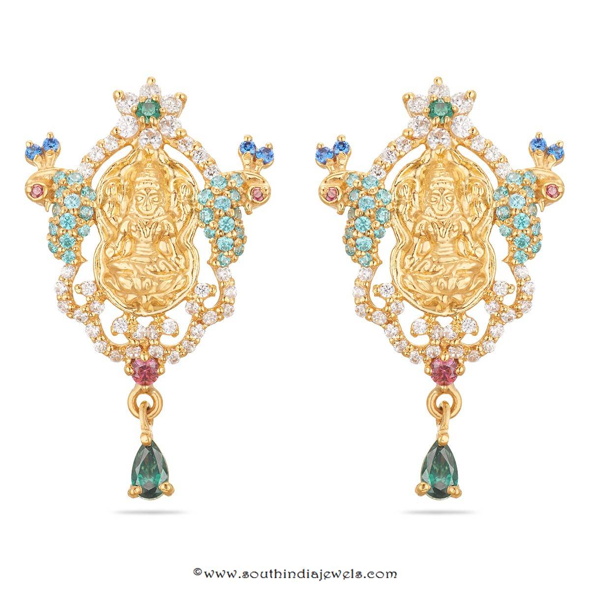 22 Carat Gold Lakshmi Earrings