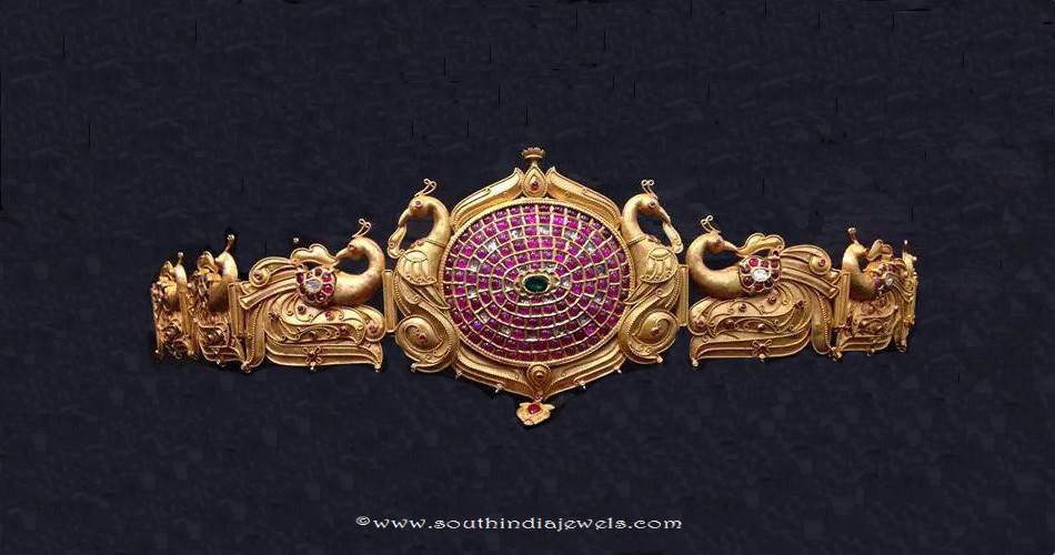 Gold Antique Vadanam from Anagha Jewellery