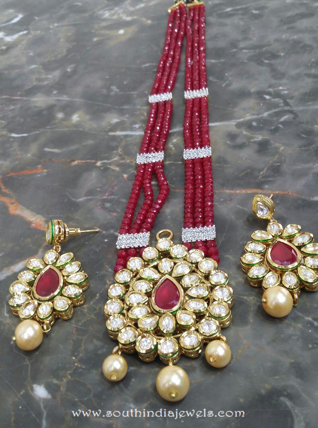 Beaded Kundan Necklace Set From Chaahat 