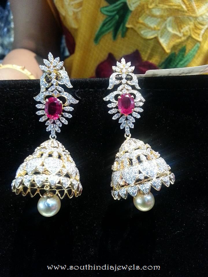 Diamond Jhumka From Puchala Pearls - South India Jewels