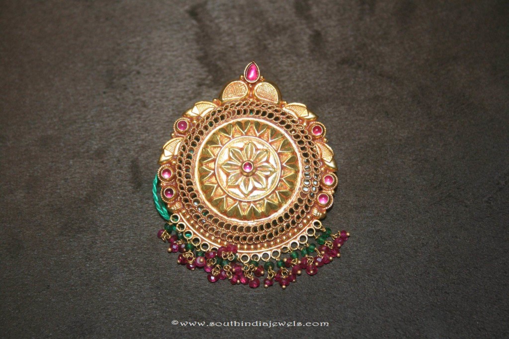 Gold Antique Floral Pendant Prakruthi