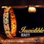 Gold Bridal Emerald Bangle From Kalyan Jewellers