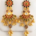 Gold Fancy Stone Earrings Senthil Murugan Jewellers