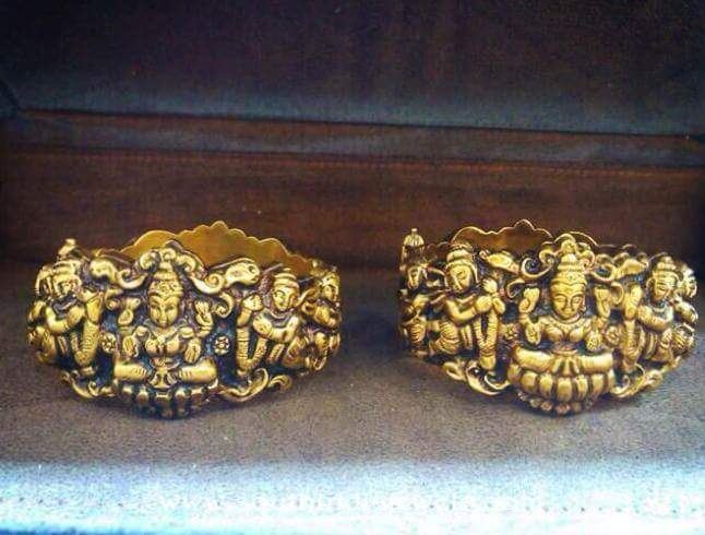 Gold Lakshmi Kada Bangle From Dhanlaxmi Jewellers