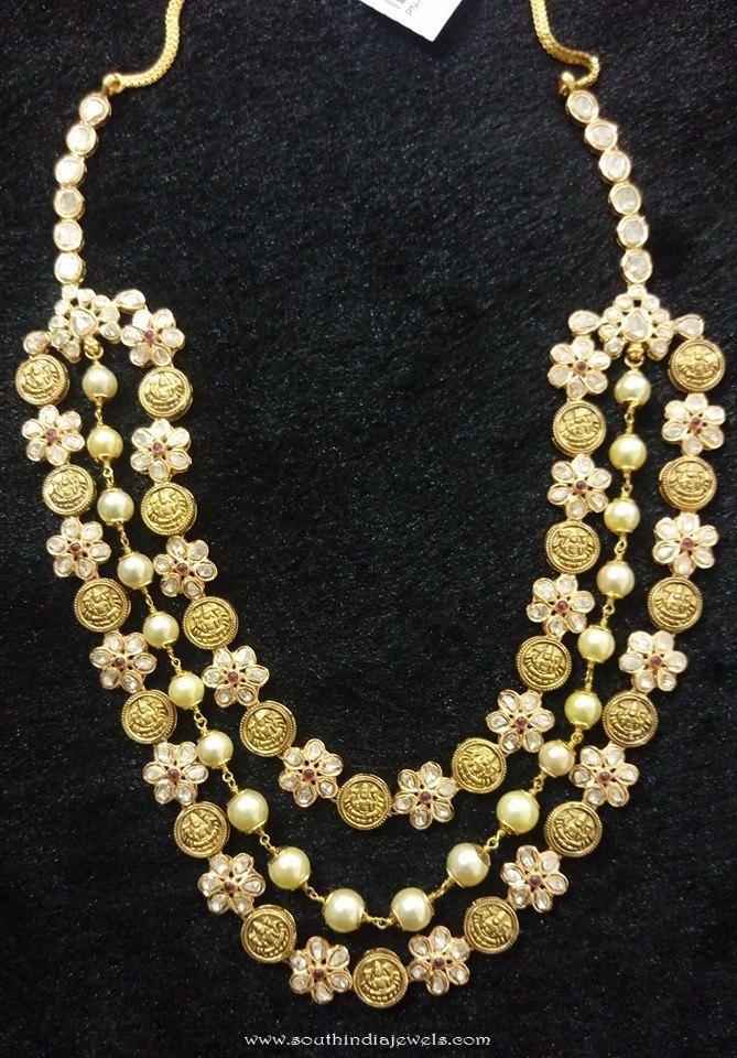 Gold Multi-layer floral necklace from Vijay Jewellers