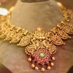 Gold Peacock Necklace from Anagha Jewellery