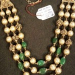 Gold Pearl Emerald Mala from Dhanlaxmi Jewellers