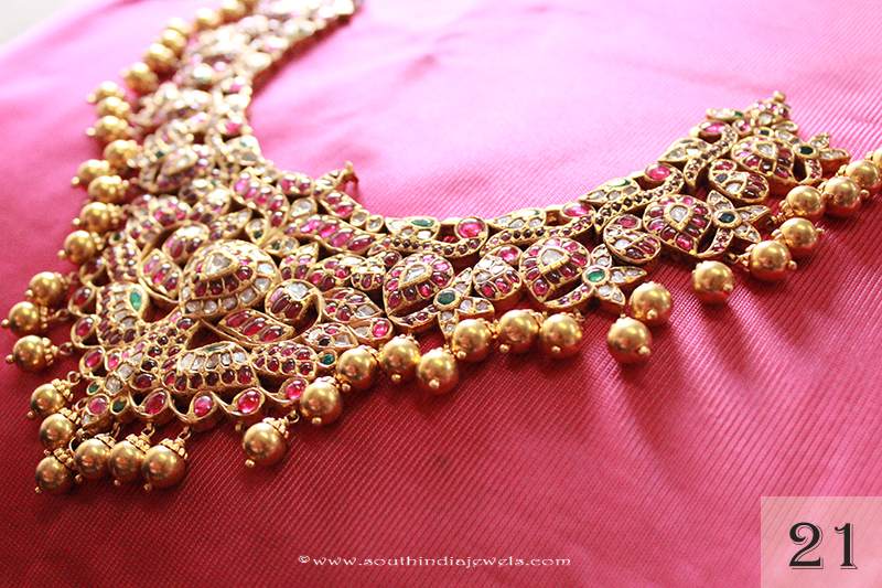gold Ruby Necklace From Sayar Jewellery