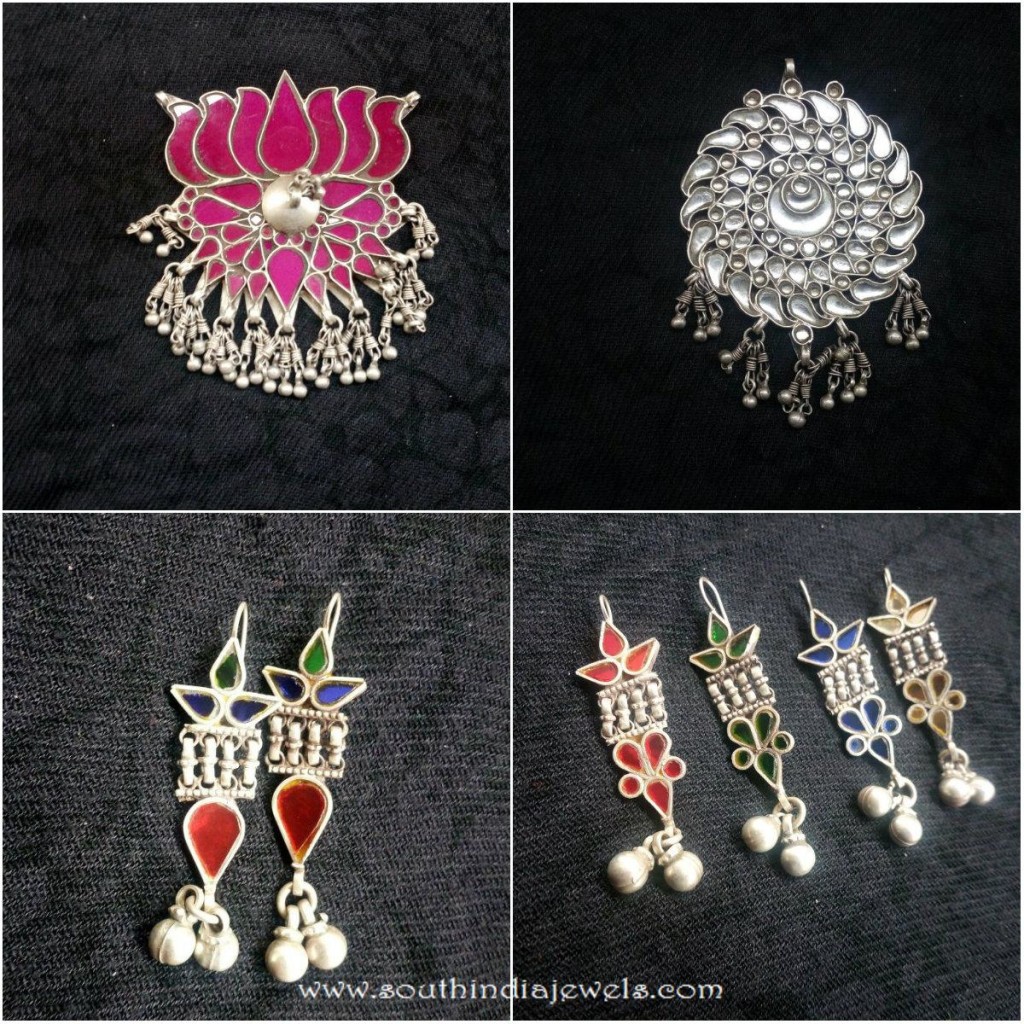 Glass work pendants and earrings 