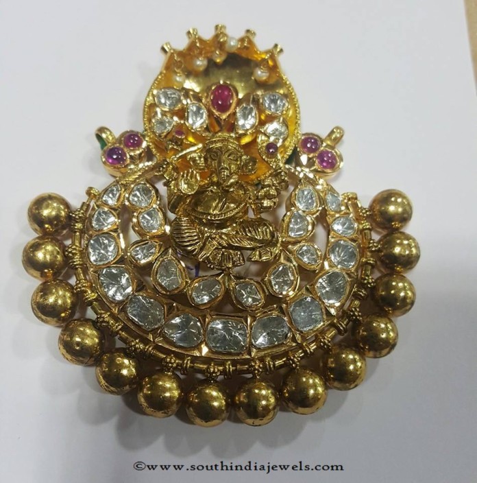 Gold Pachi uncut Pendant Designs - South India Jewels