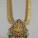 Gold Antique Kasumalai with Lakshmi Pendant