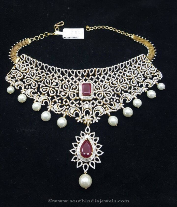 Gold Diamond Necklace Design From Sri Balaji Jewellers - South India Jewels