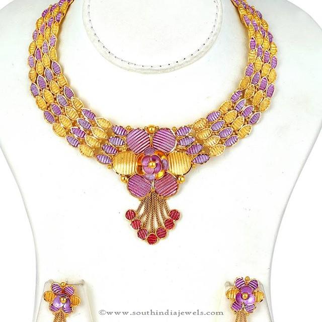 Latest Gold Necklace Set From Josalukkas