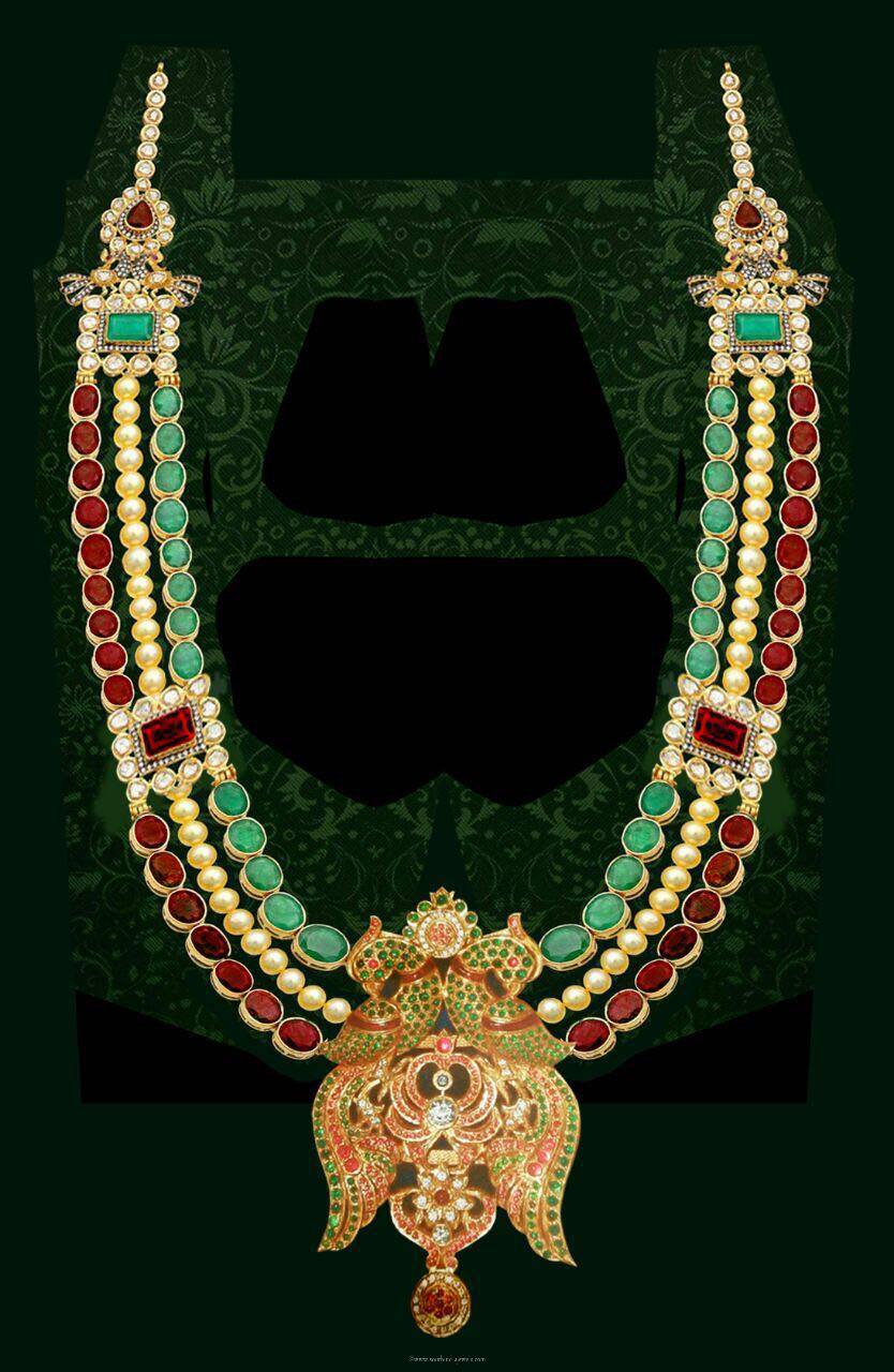 Gold Designer Multilayer Long Necklace From Mahalaxmi Jewellers
