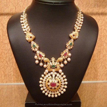 Gold Pachi Work Haram from NAJ - South India Jewels