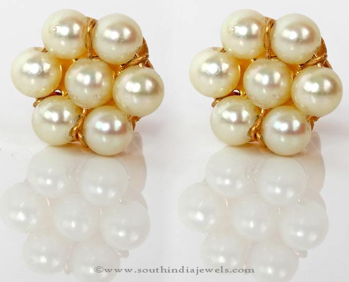 Gold Pearl Ear Studs from PNG Adgil Jewellers