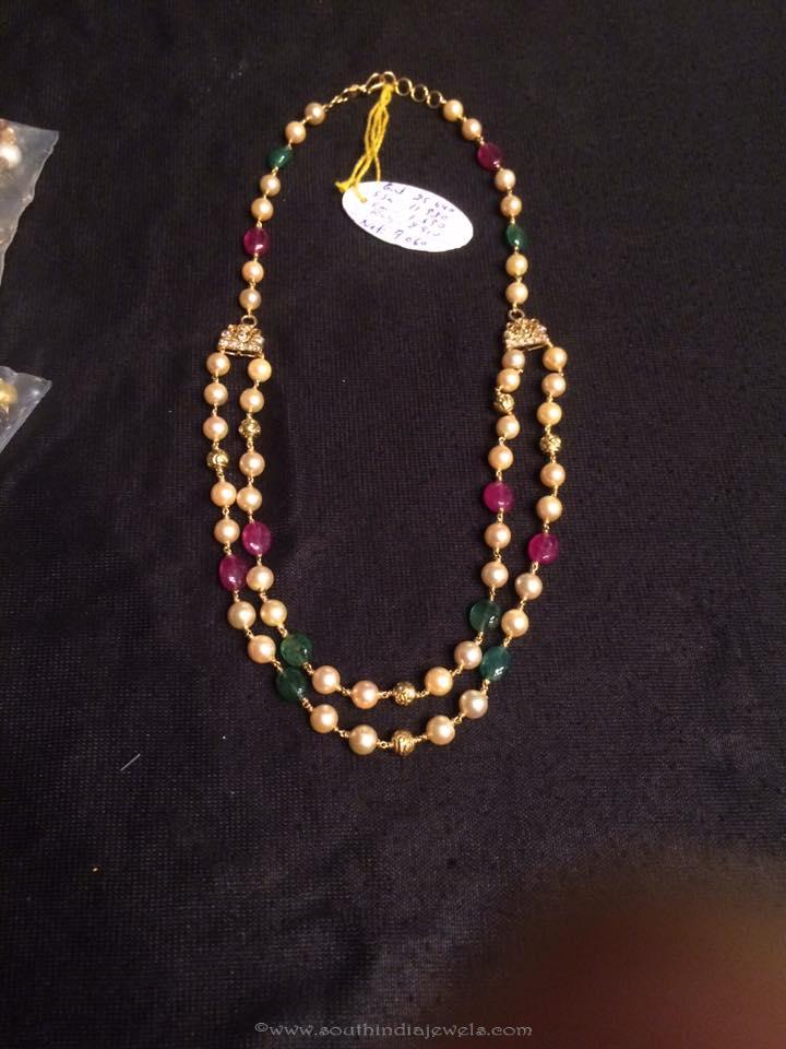 Gold Pearl Necklace Chain Design