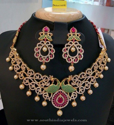 Gold Plated AD Choker Set - South India Jewels